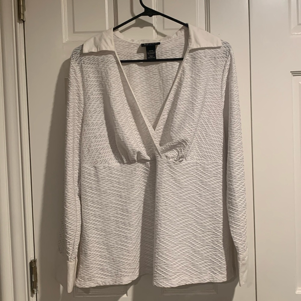 Women’s Plus Size White Collared Top
